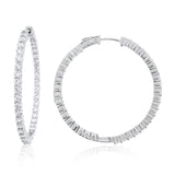 Sterling-Silver-CZ-Inside-Out-Hoops-Clear stone-9.6 grams-2