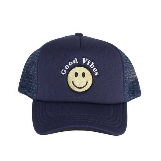 TRUCKER HAT NAVY GOOD VIBES