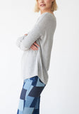 Sela Ribbed Sleeve Relaxed-Fit Long Sleeve Shirt