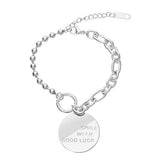 Ball & Link Chain Bracelet with Pendant