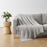 Two-Toned Organic Throw Blanket Grey