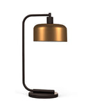 Timeo Table Lamp with Metal Shade Blackened Bronze & Brass