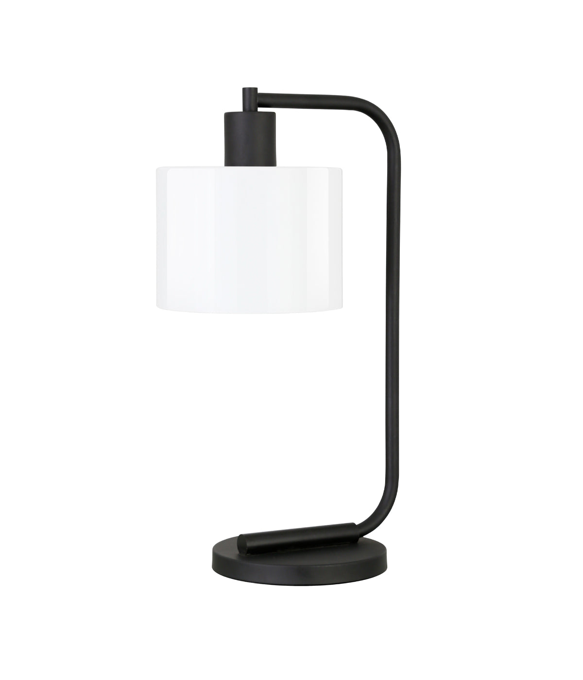 Timeo Table Lamp with Glass Shade Blackened Bronze & White