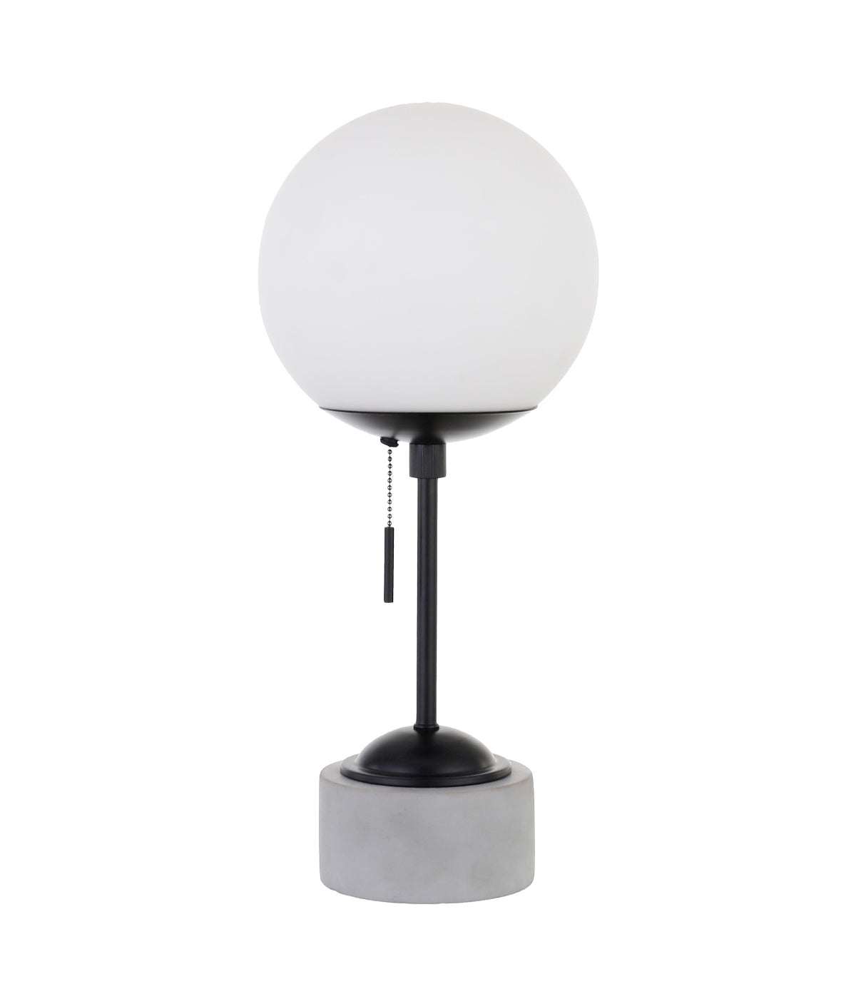 Sebastian Table Lamp with Glass Shade Black & White