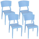 Plastic All-Weather Commercial-Grade Elmott Indoor/Patio Dining Chair, Light Blue*