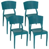 Plastic All-Weather Commercial-Grade Elmott Indoor/Patio Dining Chair, Light Blue*