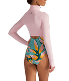 BloqUV Women's UPF 50+ Sun Protection Full Zip Crop Top-XL-Tickle Me Pink-2