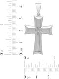 1/20Ctw Stainless Steel Scalloped Edge Cross Pendant