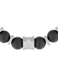 Stainless Steel Matte Onyx Bead Bolo Bracelet