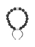 Stainless Steel Matte Onyx Bead Bolo Bracelet