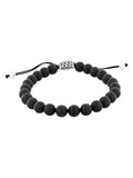 Stainless Steel Matte Onyx Bead Bolo Bracelet