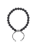 Stainless Steel Matte Onyx Bead Bolo Bracelet