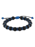 Stainless Steel Matte Onyx Bead Bolo Bracelet