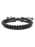 Stainless Steel Matte Onyx Bead Bolo Bracelet