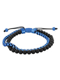 Stainless Steel Matte Onyx Bead Bolo Bracelet