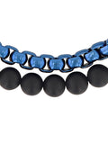 Stainless Steel Matte Onyx Bead Bolo Bracelet