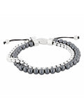 Stainless Steel Hematite Bead Bolo Bracelet