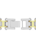 1/6Ctw Stainless Steel & Yellow Ip Brushed Center Link Bracelet