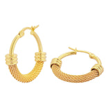 Half Mesh Hoop Linked Earrings