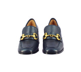 Valentina Leather Loafers - Navy