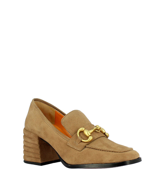Valentina Leather Loafers - Taupe Suede