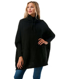 Mock Turtelneck Pocket Poncho