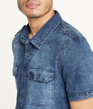 Brooklyn Laundry Men's Short Sleeve Stretch Denim Shirt 4