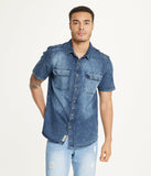 Brooklyn Laundry Men's Short Sleeve Stretch Denim Shirt 4