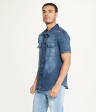 Brooklyn Laundry Men's Short Sleeve Stretch Denim Shirt 4