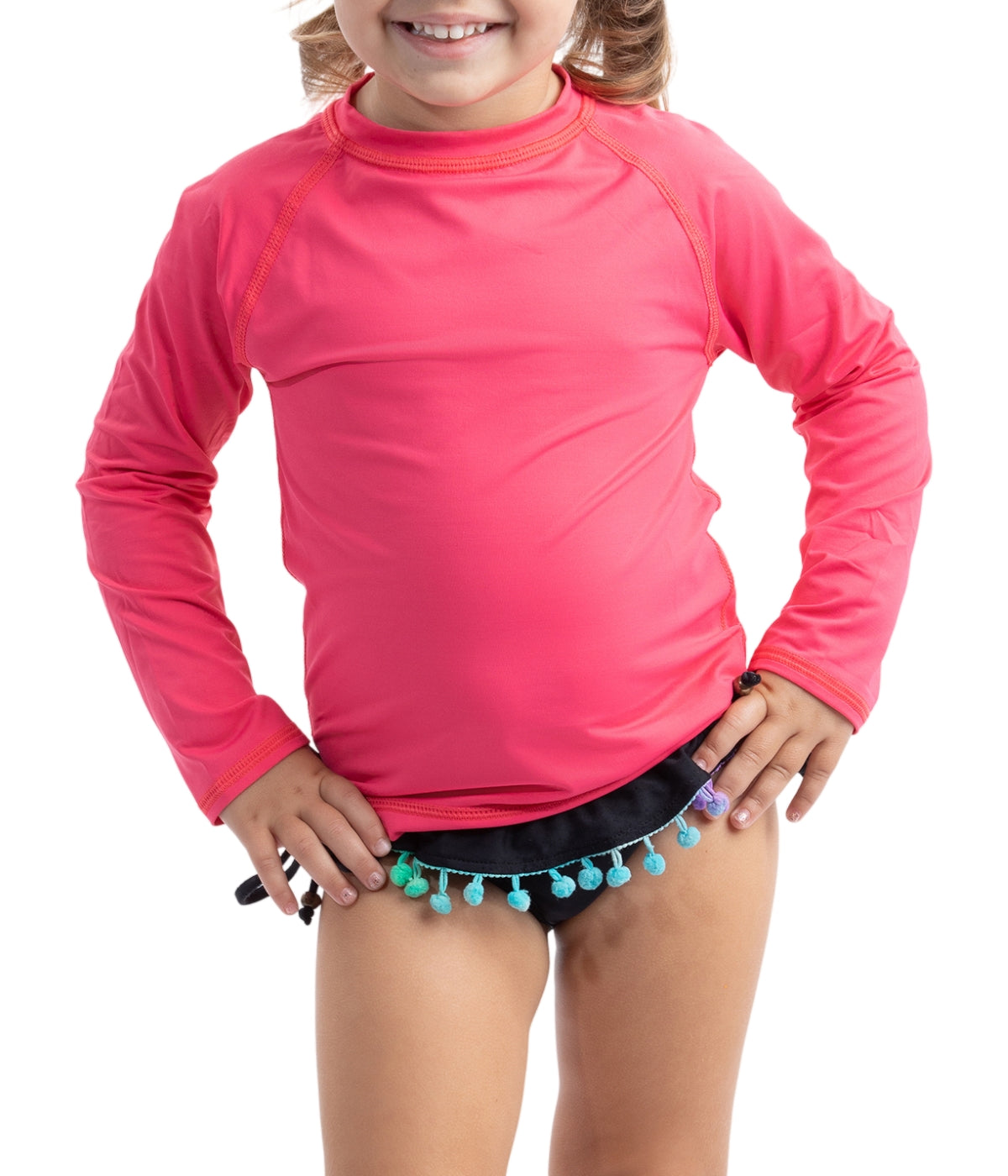 BloqUV Toddlers' UPF 50+ Sun Protection Long Sleeve Crew Neck Top-4T-Watermelon-1
