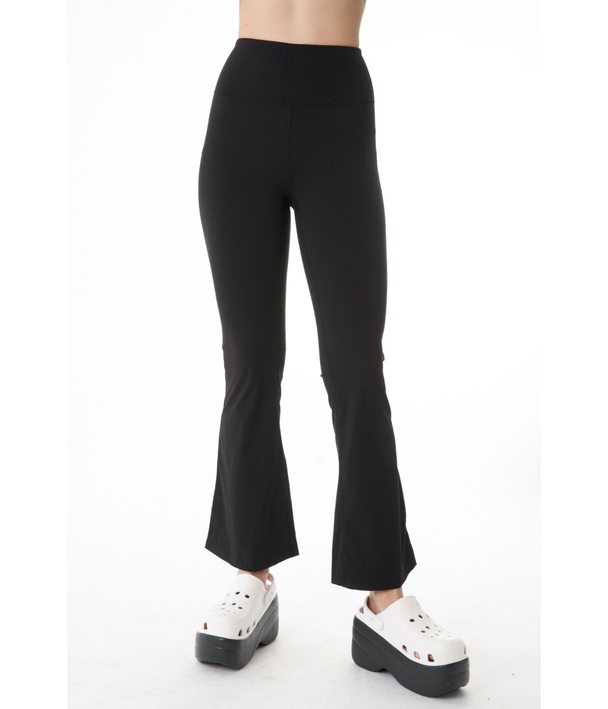 Oaywater Fit and Flare Sporty Yoga Legging with Enhanced Seam Lines Black