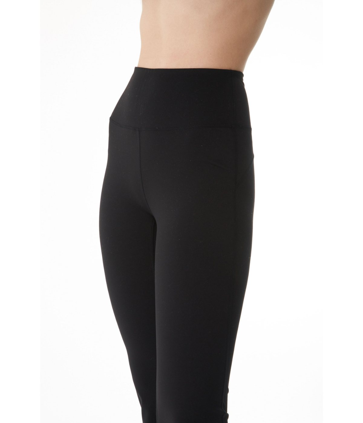 Oaywater Fit and Flare Sporty Yoga Legging with Enhanced Seam Lines Black