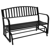 50" 2-Person Metal Glider Bench, Black