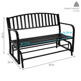 50" 2-Person Metal Glider Bench, Black