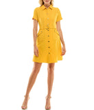 Sharkskin Shirtdress with Strap Detail Goldilocks