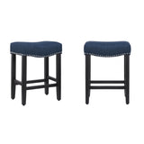 24" Upholstered Saddle Seat Set of 2 Counter Stool