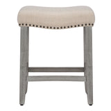 24" Upholstered Saddle Seat Single Counter Stool