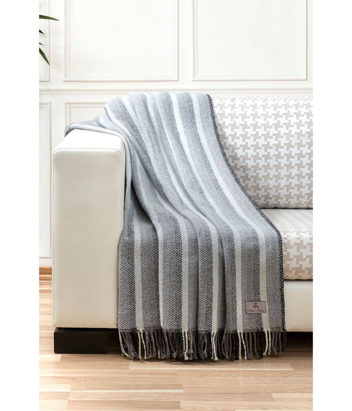 Herringbone Ombre Throw Silver