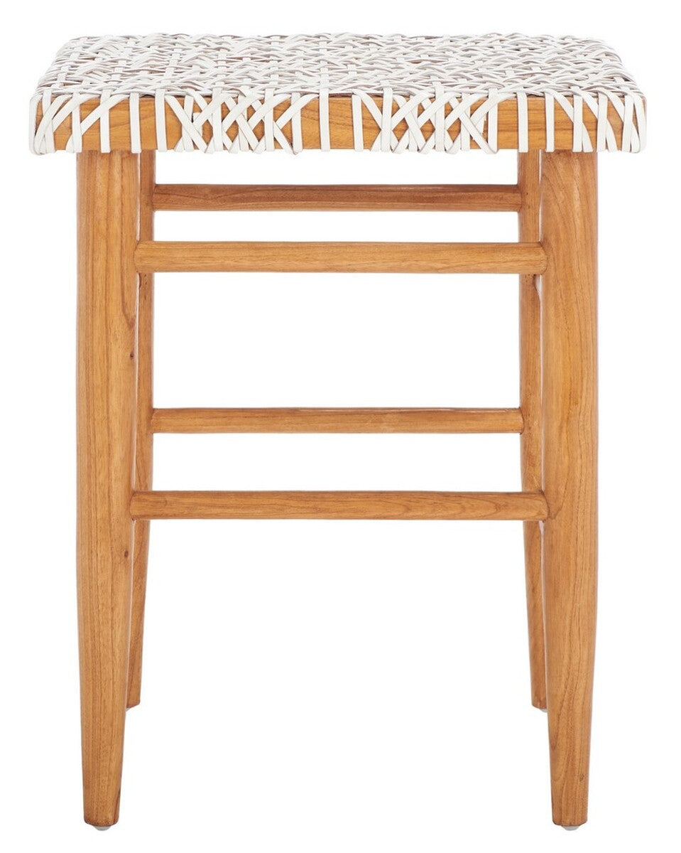 Kaleo Woven Leather Counter Stool