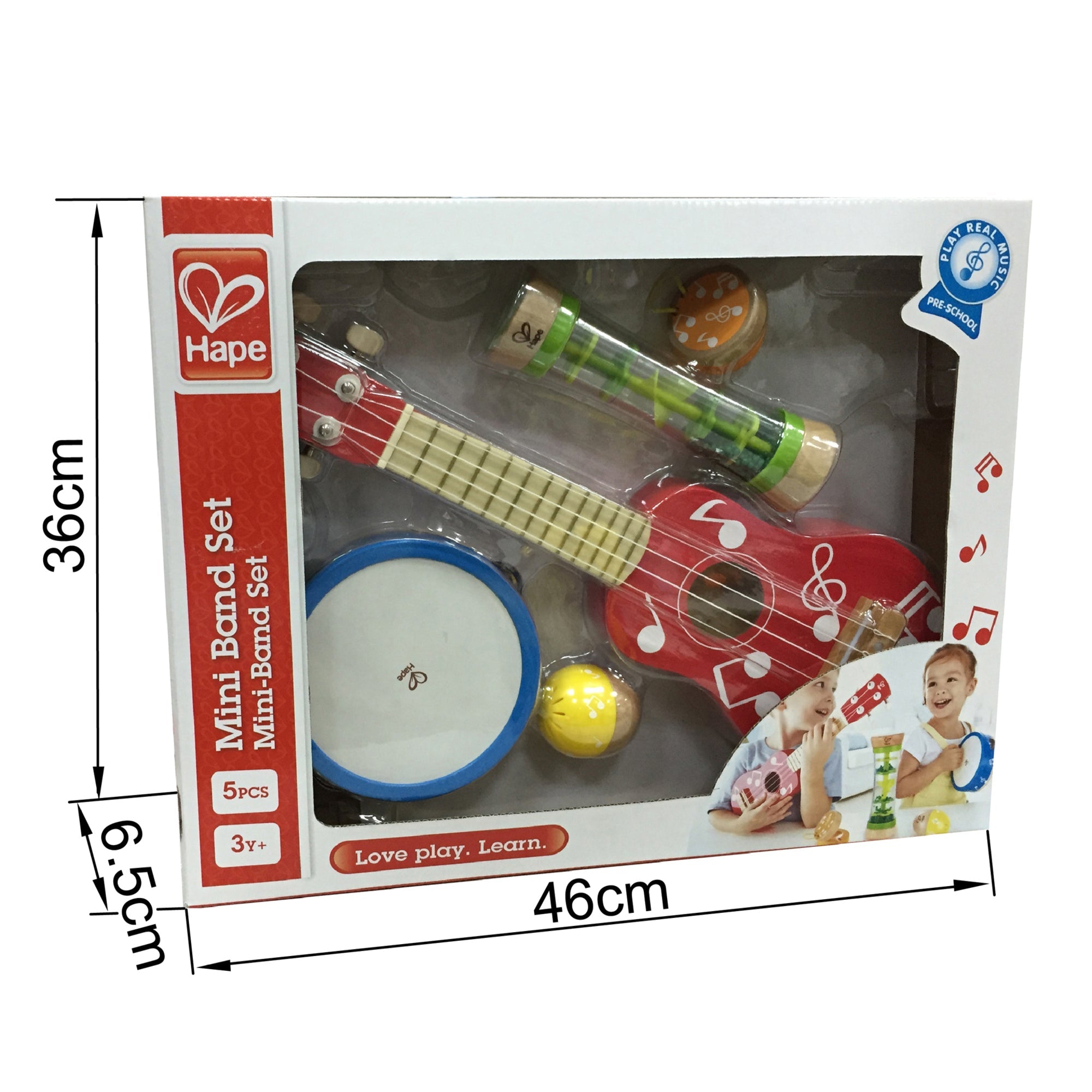 Hape Mini Band Wooden Instrument Set for Toddlers, 5 Pieces