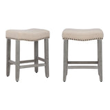 24" Upholstered Saddle Seat Single Counter Stool