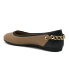 Czar Chain Detailed Spectator Flats Camel