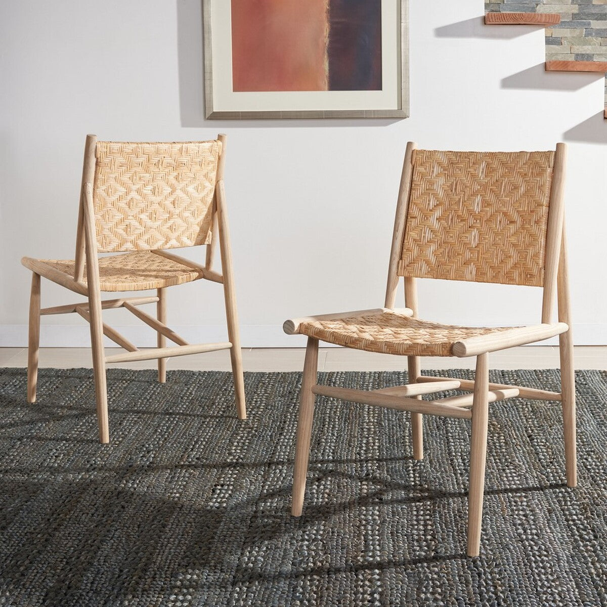 Adira Textured Rattan Dining Chair Set of 2