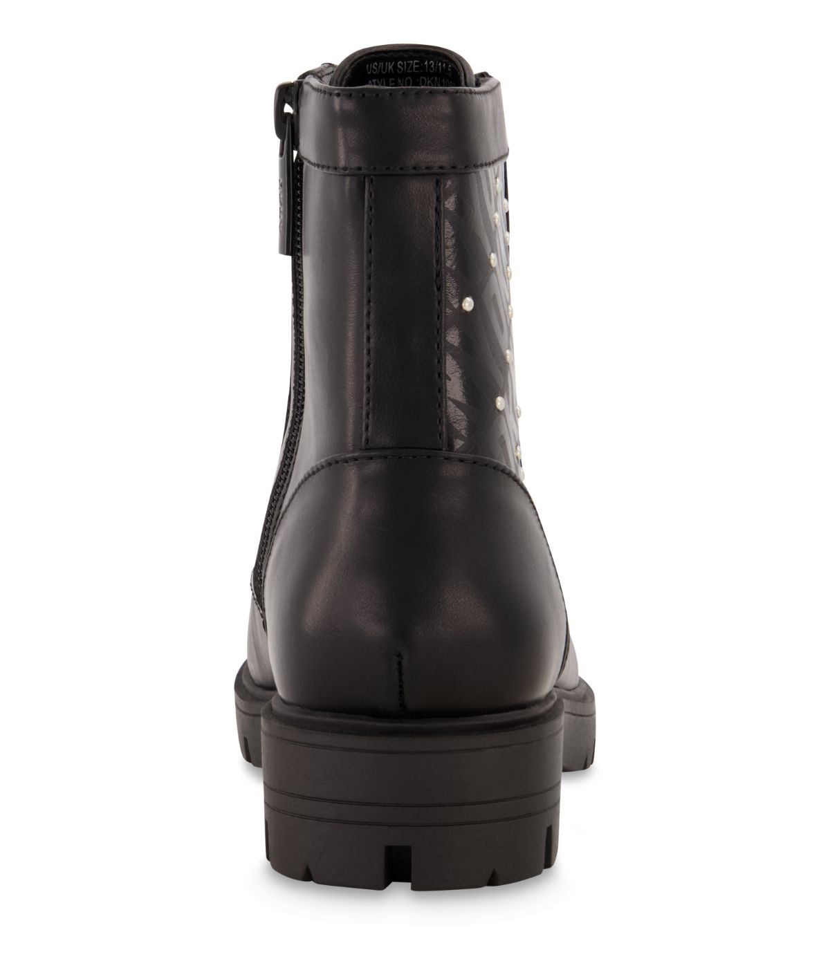 Moto Boot With Studs And Repeat Blanded Logo Black