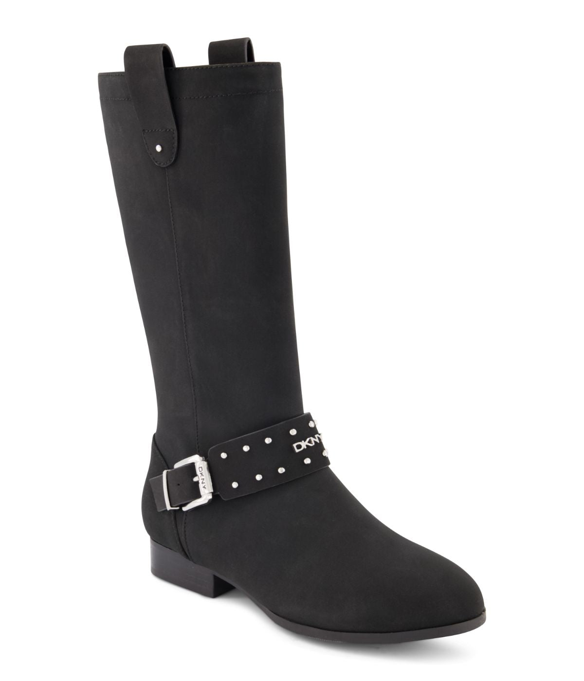 Tall Wester Feel With A Studded Strap Boot Black