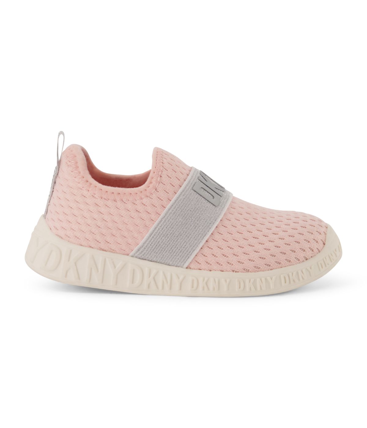 Slip On Knit Sneaker With Elastic Pop Strap Blush