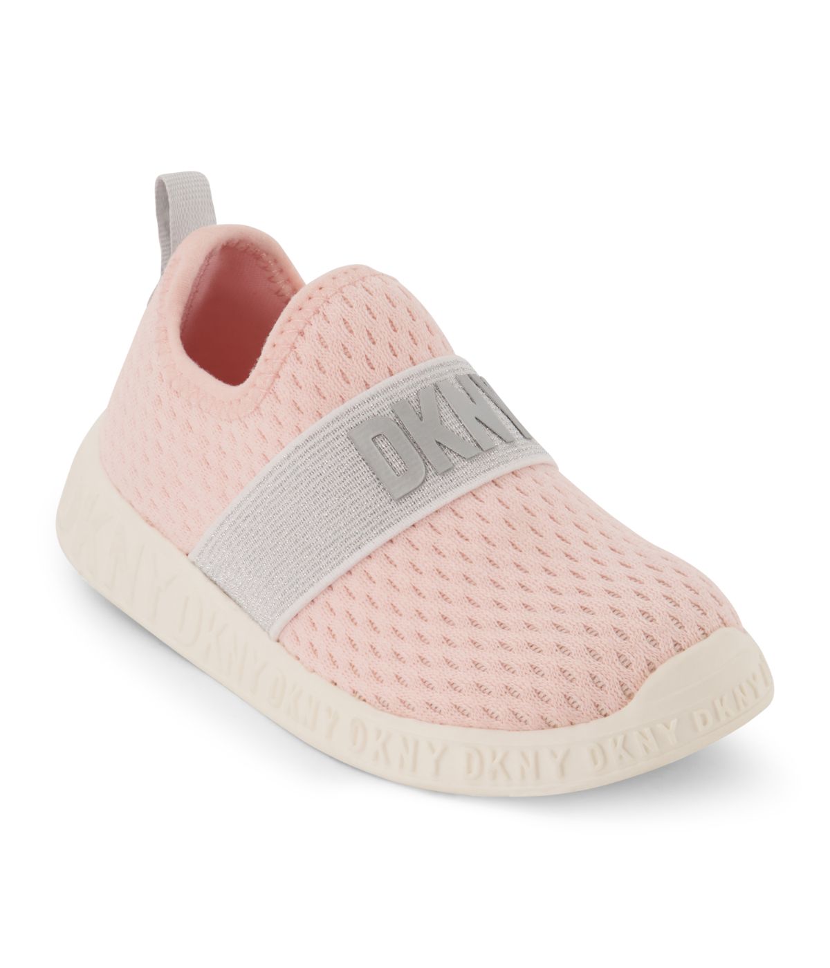 Slip On Knit Sneaker With Elastic Pop Strap Blush