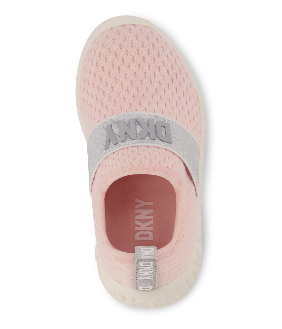 Slip On Knit Sneaker With Elastic Pop Strap Blush