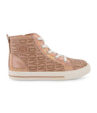 High Top Snaker With Repeat Logo Tan