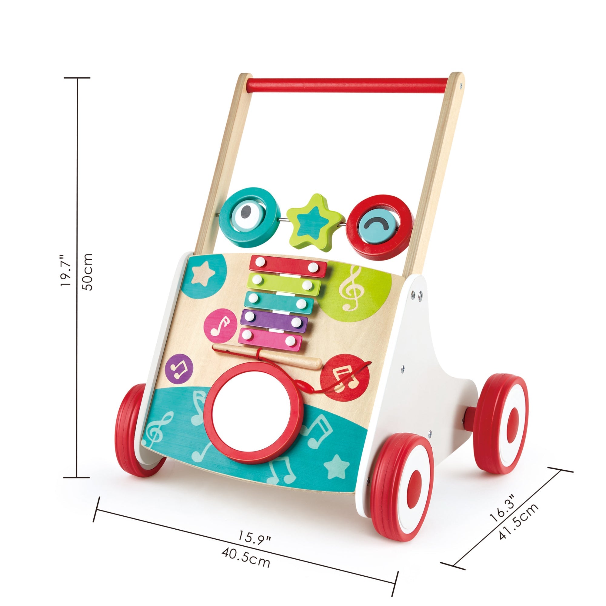 Hape My First Musical Walker Wooden Push & Pull Learning Toy